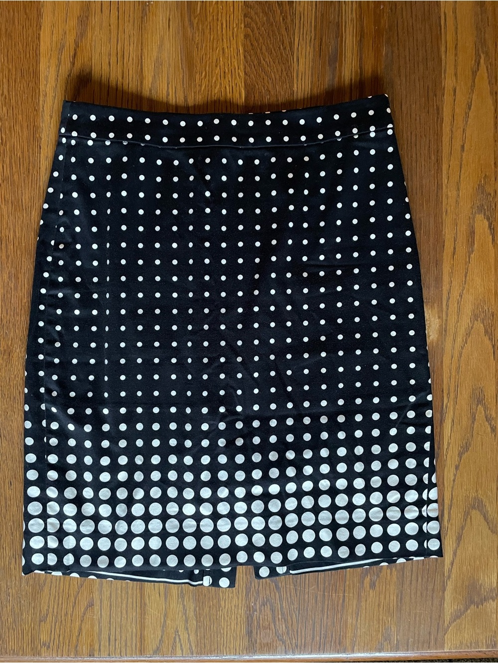 J. Crew Black Pencil Skirt with White Polka Dot Gradient